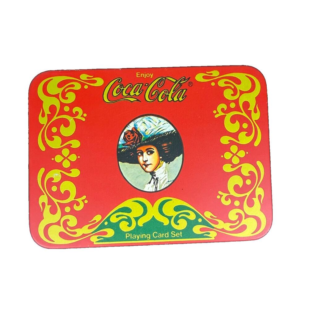 Coca-Cola Old-Fashioned Tin Playing Card Set Factory Sealed Decks Vintage - Picture 5 of 13
